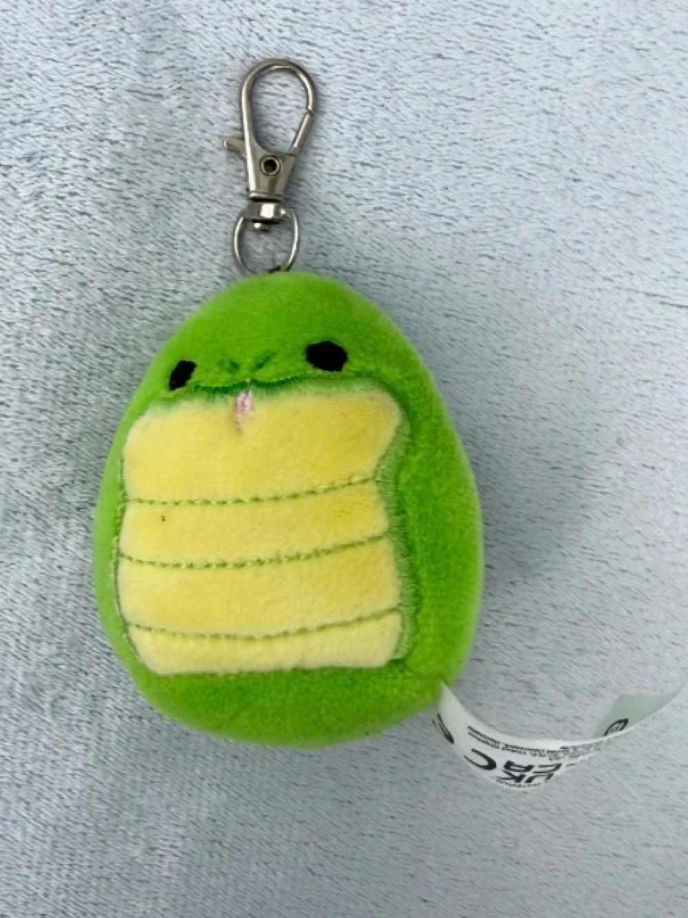3” Handmade Squishmallow Amalie snake keychain bag charm